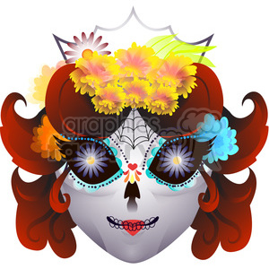  Day of the Dead mask illustration on white 