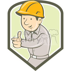   builder construction worker thumbs up SHIELD 