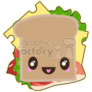   Sandwich cartoon character vector clip art image 