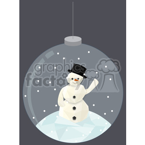   Low poly snowman snow globe cartoon character vector clip art image geometric 