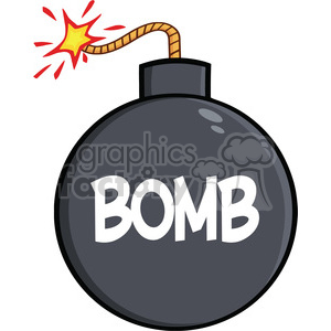   Royalty Free RF Clipart Illustration Cartoon Bomb With Text 