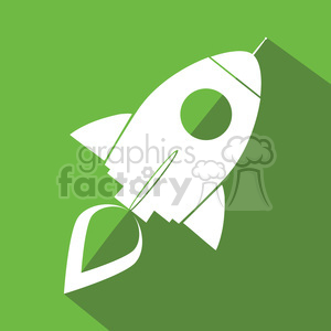   8324 Royalty Free RF Clipart Illustration Retro Rocket Green Icon Flat Style Vector Illustration 