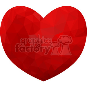 Low-Poly Red Heart Polygon Art