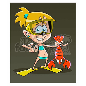   ally the cartoon character holding a lobster 