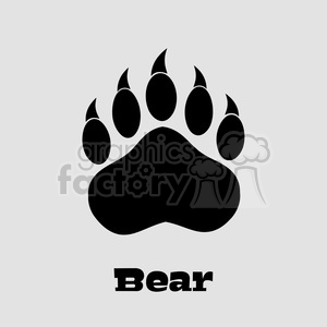   The clipart image displays a stylized silhouette of a bear