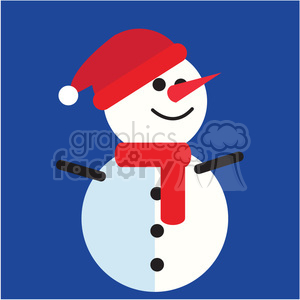 Flat Design Christmas Snowman