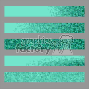 A clipart image featuring a set of five horizontal bars with a gradient mosaic pattern in varying shades of turquoise and teal, set against a grey background.