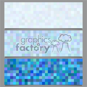 Clipart image featuring three horizontal rows of pixelated squares in varying shades of blue, creating a gradient effect.