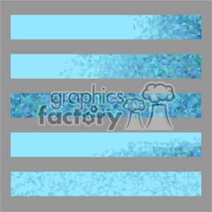 Abstract clipart image featuring five horizontal bars with a gradient of blue and green triangular shapes on a grey background.
