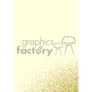 A clipart image with an abstract multicolored triangular confetti pattern scattered at the bottom right corner on a pale yellow background.