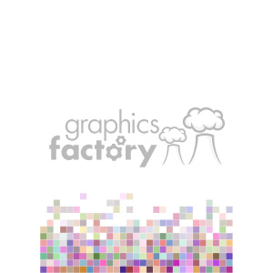 Colorful pixel mosaic pattern located at the bottom of the image with white space above.