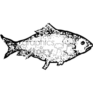 This clipart image features a stylized representation of a fish. The fish is illustrated with various patterns and abstract shapes, creating a unique and eye-catching design.