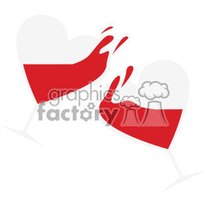 heart shaped glass with wine cheers vector art flat design svg cut files