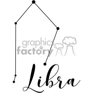 This clipart image features the Libra constellation along with the word 'Libra' written in elegant cursive font.