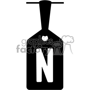 Stylized Letter 'N' Luggage Tag