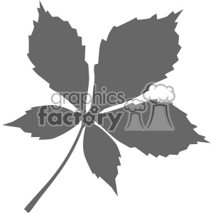 A clipart image of a silhouette of a five-lobed leaf.