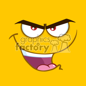 A comical, happy face with raised eyebrows, a mischievous grin, and playful eyes on a yellow background.