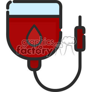 Clipart image of a blood IV bag used for medical or first aid purposes.