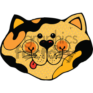 Cute Cartoon Cat Face - Pet and Animal