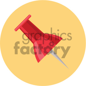 thumbtack circle background vector flat icon