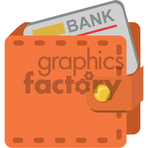 wallet with credit card vector flat icon