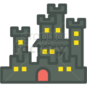 halloween haunted castle vector icon image