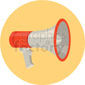 megaphone speaker vector flat icon clipart with circle background
