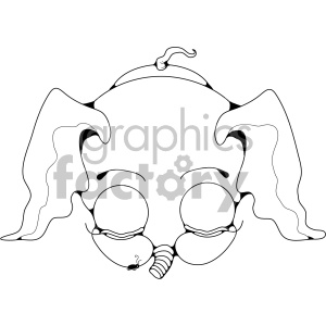 Baby Elephant - Playful Animal Line Art