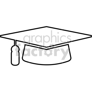 outlined graduation cap vector icon