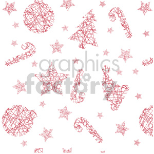 Christmas-themed wallpaper featuring red line art of candy canes, stars, Christmas trees, ornaments, and Santa hats on a white background.