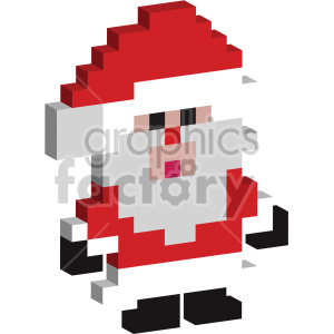 christmas 8 bit pixel 3d santa