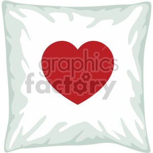 Clipart image of a throw pillow with a red heart design, symbolizing Valentine's love.