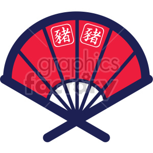 red chinese new year paper hand fan