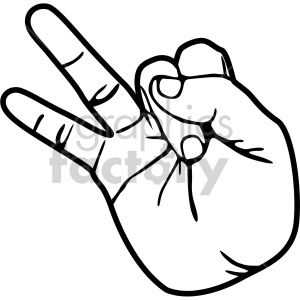 Clipart of a hand signing '3' in American Sign Language (ASL).