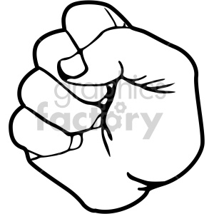 hand sign fist black white