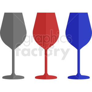 set of colorful wine glass