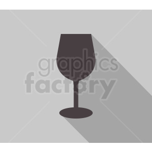 Minimalist clipart image of a wine glass with a long shadow effect.