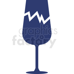 A minimalist clipart illustration of a broken wine glass.