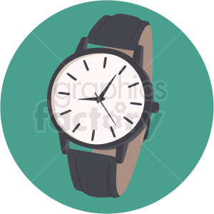 vector wrist watch on aqua background