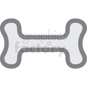 Clipart image of a bone outlined in gray.