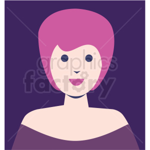 female avatar purple background vector icon