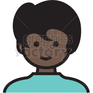 black teenage girl avatar vector clipart