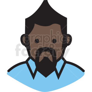 black man avatar vector clipart