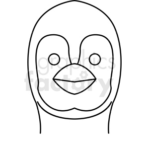 black and white penguin head icon