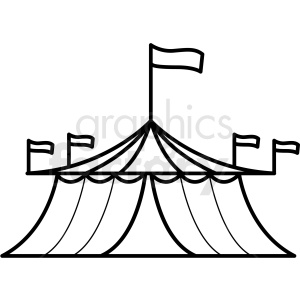 black and white circus tent icon