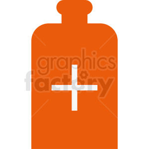 A simple orange medical bottle clipart with a white cross symbol.