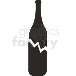 broken bottle silhouette vector