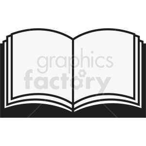 black and white vector book clipart