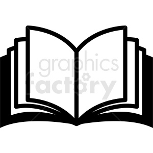 Clipart image of an open book with blank pages.