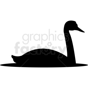 Silhouette of a swan on water.